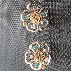 Chico's gold and silver tone post earrings